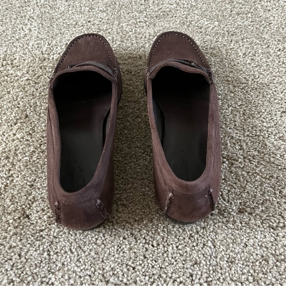 L.L.Bean Brown Suede Slip On Moccasin Loafers - Picture 6 of 10